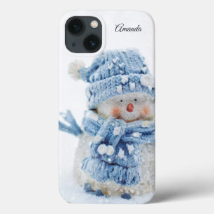 Foto van een Cute Snowman in de winter - Kerstmis iPhone 13 Hoesje