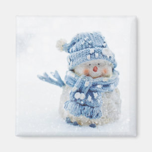 Foto van een Cute Snowman in de winter - Kerstmis Magneet