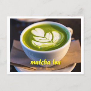 Foto van een kopje Matcha-thee Briefkaart