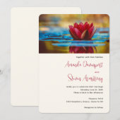  foto van een Lotus Flower in een Pond Wedding Kaart (Voorkant / Achterkant)
