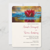  foto van een Lotus Flower in een Pond Wedding Kaart (Voorkant)