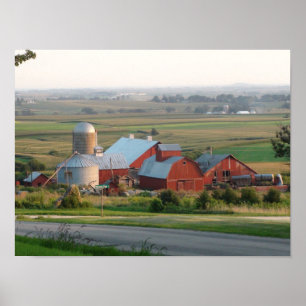 Foto van een Midwest-Boerderij in Platteville, Wis Poster