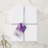 Foto van een  Paarse Lente Crocus Birthday Cadeaulabel (Met Touw)
