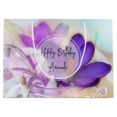 Foto van een  Paarse Lente Crocus Birthday Groot Cadeauzakje (Voorkant)