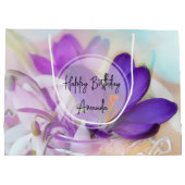 Foto van een  Paarse Lente Crocus Birthday Groot Cadeauzakje (Achterkant)