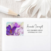 Foto van een  Paarse Lente Crocus Etiket (Insitu)