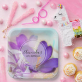 Foto van een Paarse Spring Crocus Event Papieren Bordje (Feest)