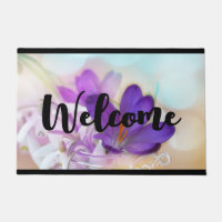 Foto van een  Paarse Spring Crocus Welcome
