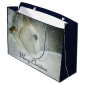 Foto van een prachtig wit paard in de winter groot cadeauzakje (Achterkant Gekanteld)
