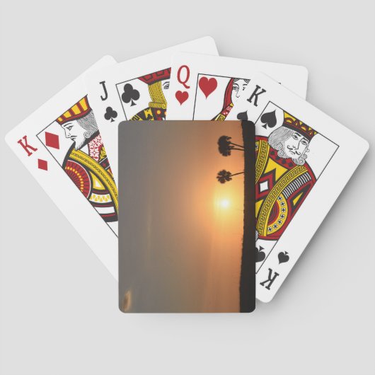 Foto van een zonsondergang op het strand pokerkaarten (Achterkant)