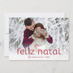 Foto van eenvoudige en Kerstmis Feliz van Pret de Feestdagenkaart