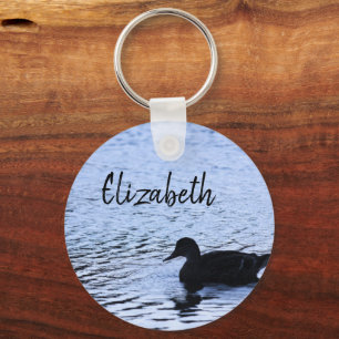 Foto van eenzame eend silhouet dierenwereld water sleutelhanger