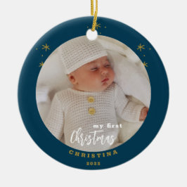 Foto van Elegant 2-Sided My First Kerstbaby Keramisch Ornament