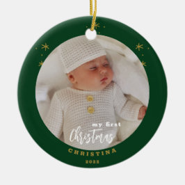 Foto van Elegant 2-Sided My First Kerstbaby Keramisch Ornament