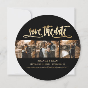 Foto van Elegant Black and Gold Wedding Save The Date