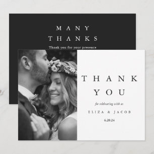 Foto van Elegant Black and White Wedding Bedankkaart