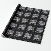 Foto van Elegant Black Merry-kerstscript Cadeaupapier (Uitgerold)