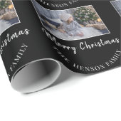 Foto van Elegant Black Merry-kerstscript Cadeaupapier (Rol Hoek)
