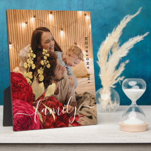 Foto van Elegant Burgundy Floral Family Fotoplaat