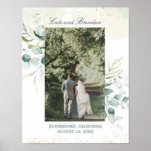 Foto van Elegant Eucalyptus Greenery Wedding Poster