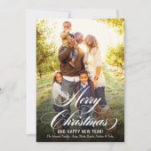 Foto van Elegant Gold Merry-kerstscript Feestdagenkaart (Voorkant)