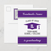 Foto van Elegant high school afstuderen Aankondigingskaart (Voorkant / Achterkant)