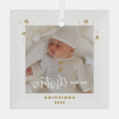 Foto van Elegant My First Kerstbaby Glas Ornament (Achterkant)