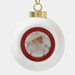 Foto van Elegant My First Kerstbaby Keramische Bal Ornament