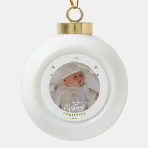 Foto van Elegant My First Kerstbaby Keramische Bal Ornament