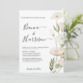 Foto van Elegant Pink Peony Save The Date (Staand voorkant)