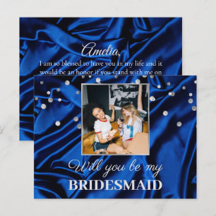 Foto van Elegant Royal Blue: Mijn Bridesmaid. Briefkaart