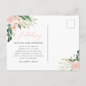 foto van elegant roze meisje aankondigingskaart (Achterkant)