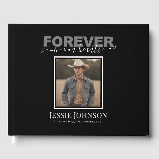 Foto van Elegant Script Forever in ons hart Gastenboek (Voorkant)