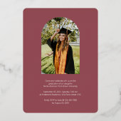 Foto van Elegant Script Roos Roze Afstuderen Folie Uitnodiging (Achterkant)