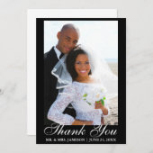 Foto van Elegant Script Wedding Foto Hartelijk dan Bedankkaart (Voorkant / Achterkant)