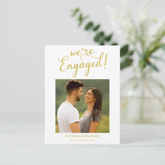 Foto van Engaged Verloving Briefkaart (Staand voorkant)