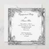 Foto van Engagement Party White Silver Kaart (Achterkant)