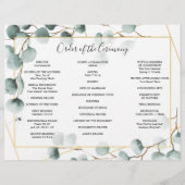 Foto van Eucalyptus Greenery Tri-Fold Wedding Prog Flyer (Achterkant)