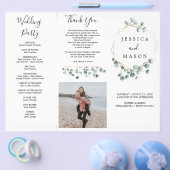 Foto van Eucalyptus Greenery Tri-Fold Wedding Prog Flyer (Enkel)