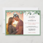 Foto van Eucalyptus Greenery Wedding Kaart (Voorkant)