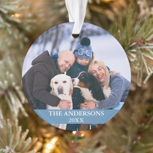 Foto van familie: lichtblauw ornament (Boom)