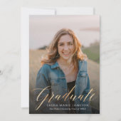 Foto van Faux Gold Calligraphy Afstuderen Kaart (Voorkant)