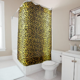Foto van Faux Leopard Fur Print Wallpaper Douchegordijn