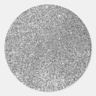 Foto van Faux Silver Glitter Ronde Sticker