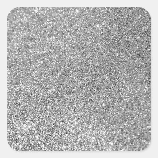 Foto van Faux Silver Glitter Vierkante Sticker (Voorkant)