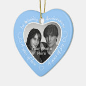 Foto van First Wedding Jubileum: Light Blue Keramisch Ornament (Links)