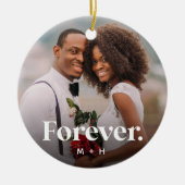 Foto van Forever Overlay Personalized Couples Keramisch Ornament (Voorkant)