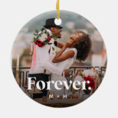 Foto van Forever Overlay Personalized Couples Keramisch Ornament (Achterkant)