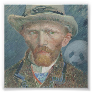 Foto: Van Gogh Self Portrait met Creepy Panda Foto Afdruk