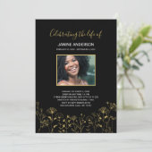 Foto van Gold Wildflower Life Uitnodiging (Staand voorkant)